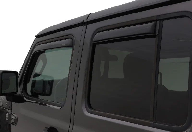AVS 194811, (4-Door) Ventvisor In-Channel Window Deflectors 4pc Smoke for 2018-2026 Jeep Gladiator and Wrangler