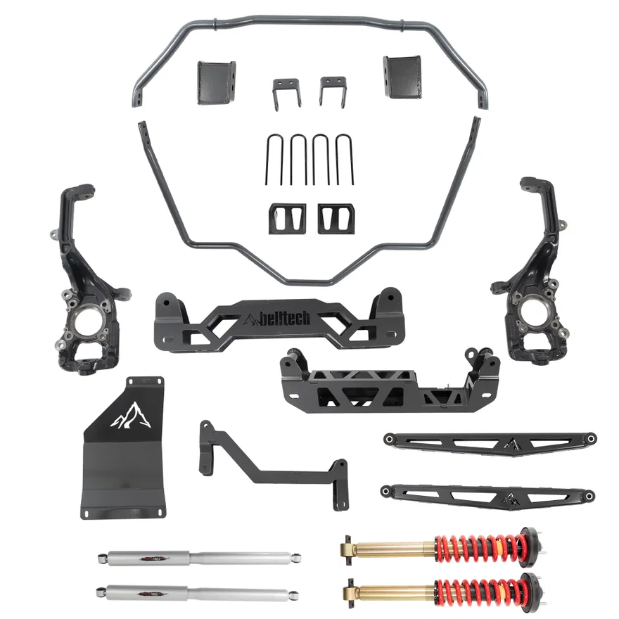 Belltech 152510HK, 5-7 INCH LIFT KIT | FRONT AND REAR TRAIL PERFORMANCE COILOVERS/SHOCKS for Ford F-150