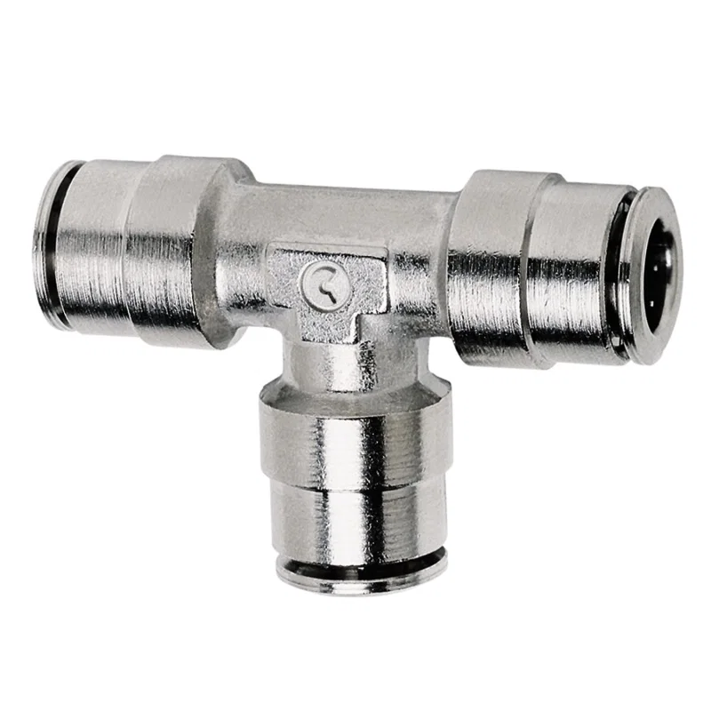 Firestone 3461, Union Tee 1/4in. Nickel Push-Lock Air Fitting - Single (WR17603461)
