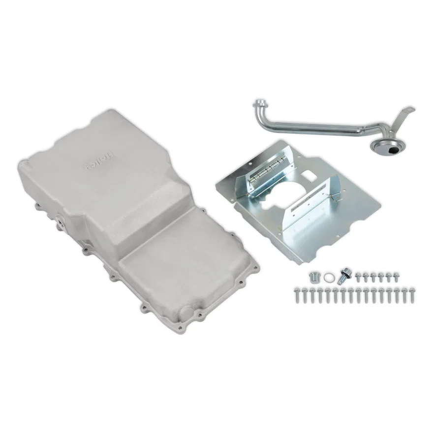 Holley 302-80, Cast Aluminum Rear Sump Oil Pan - Ford Coyote Swap