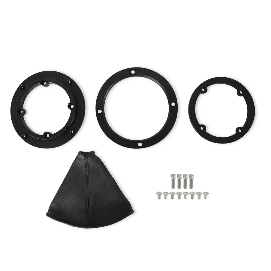 Hurst 116500HST, Billet Shifter Boot and Bezel - Round - Black Finish