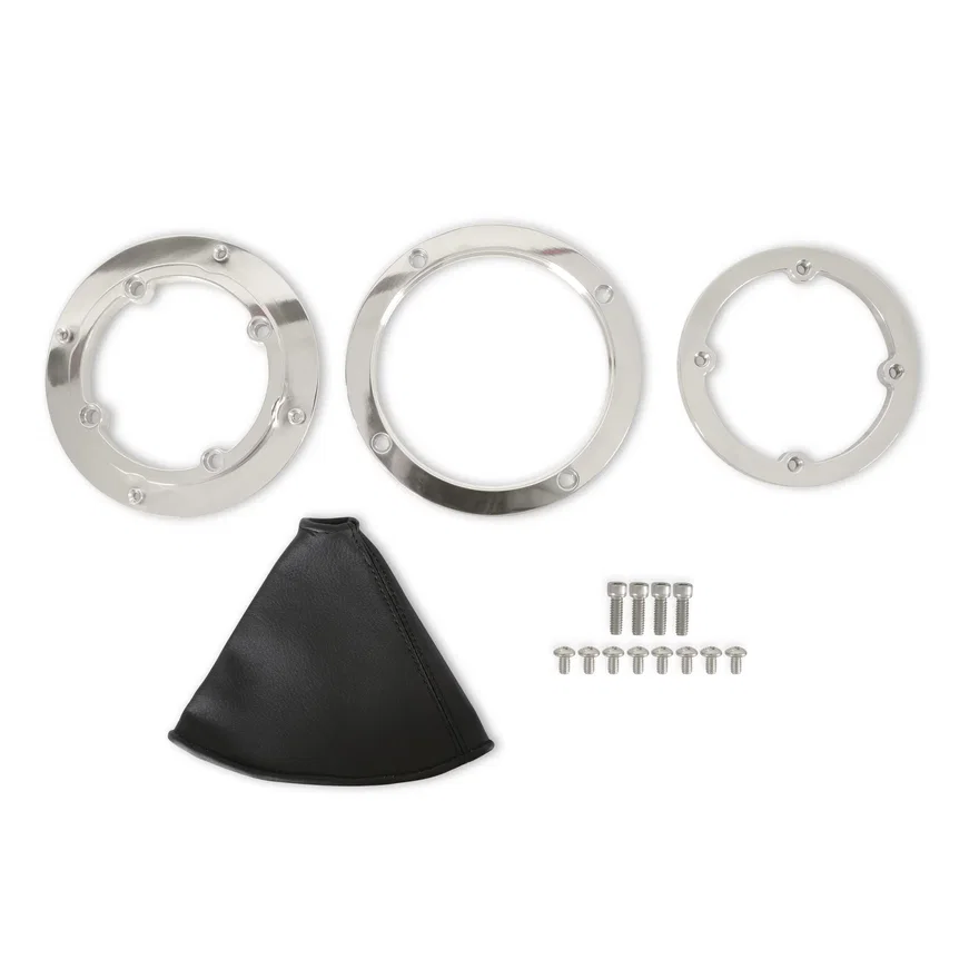 Hurst 116000HST, Billet Shifter Boot and Bezel - Round - Polished Finish