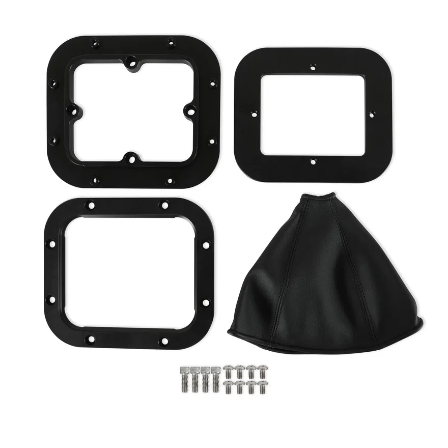 Hurst 115500HST, Billet Shifter Boot and Bezel - Rectangular - Black Finish