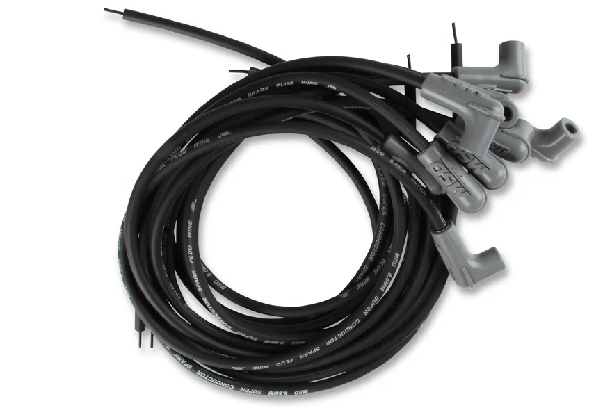 Black Super Conductor Universal 8 Cyl, 90° Plug/90° Plug for 185 vehicles