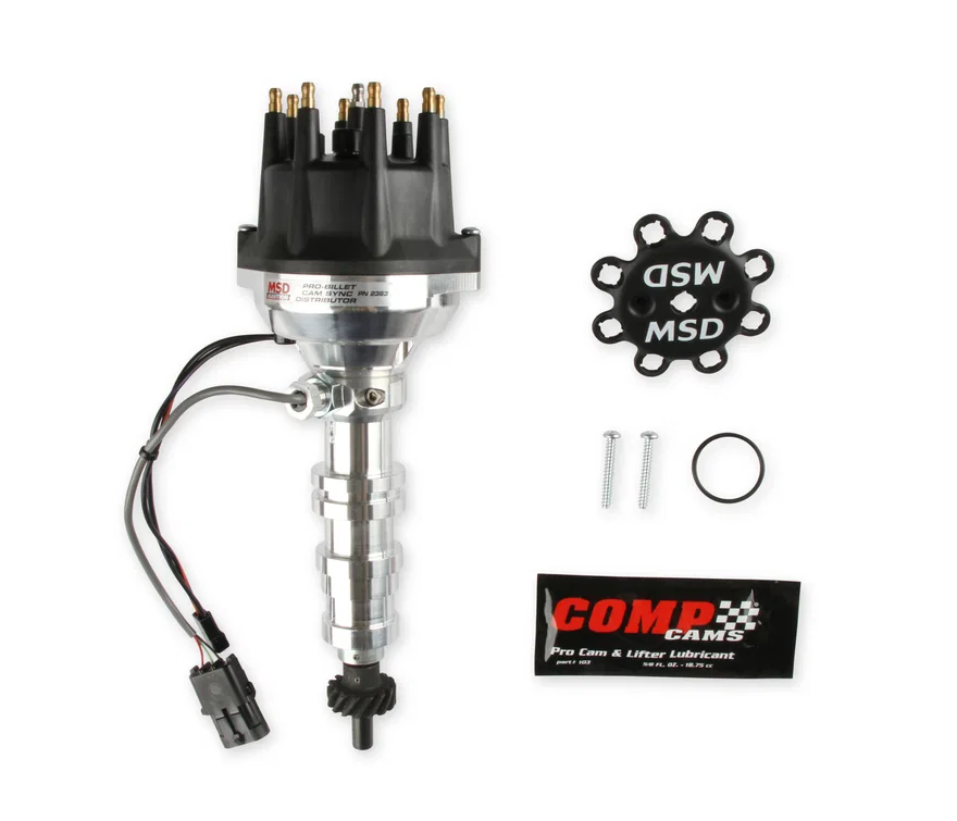 MSD 2363, Pro-Billet Cam Sync Distributor, Ford FE, Steel gear