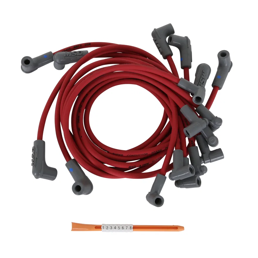 MSD 31549, Red Super Conductor Wire Set, Chevy Sprint Car