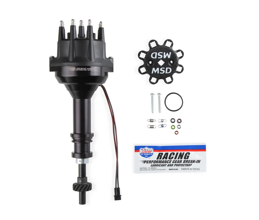 Black Distributor 351C-460, Pro Billet, Small Cap, Steel Gear for Ford