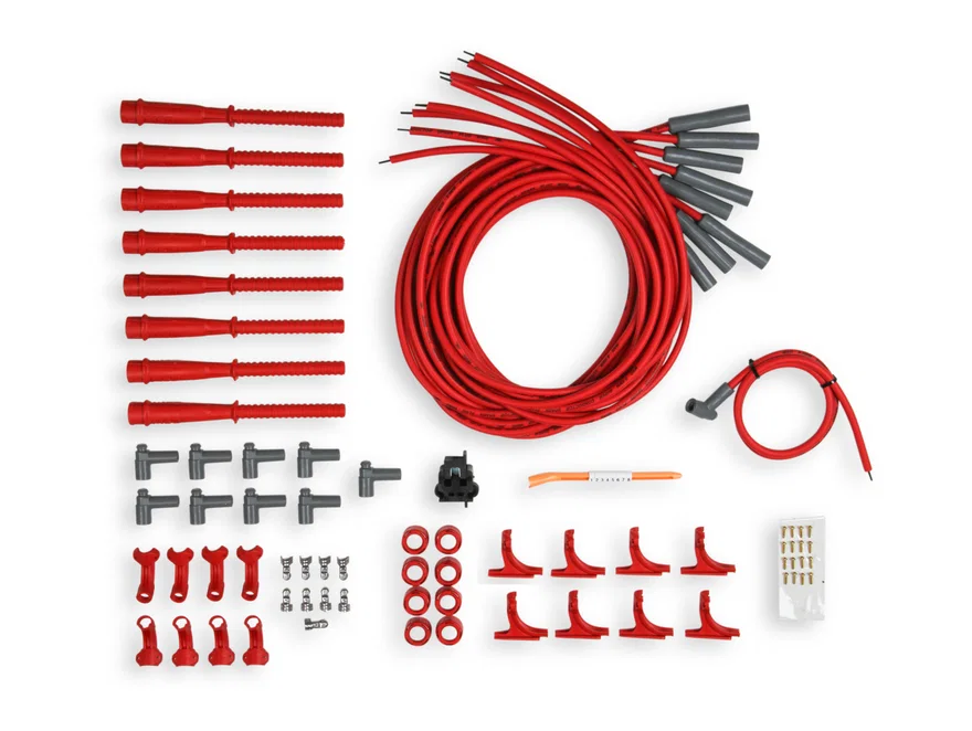 MSD 31529, Single Hemi Wire Set, Super Conductor 8.5mm Wire Set, Red