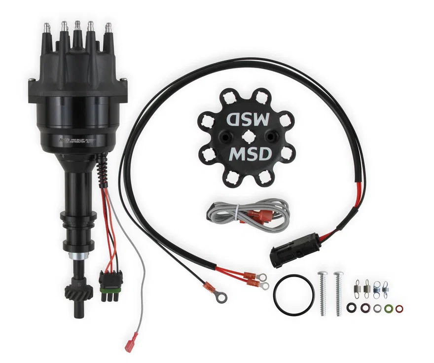 MSD 835071, Ready-to-Run Black Marine Distributor Ford 351C-460, Steel Gear