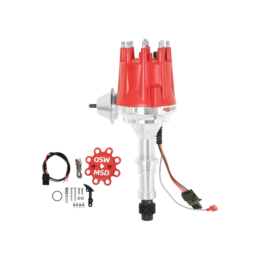 MSD 8552, Ready-To-Run Distributor - Buick 400-430-455 V8 - Red