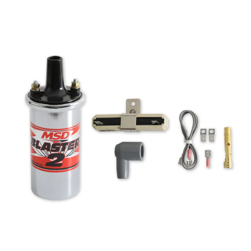 MSD 8200MSD, Ignition Coil - Blaster 2 Series - Ballast Resistor - Chrome for Buick