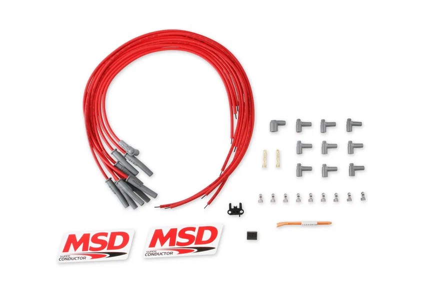 Super Conductor Spark Plug Wire Set, Multi-Angle Plug, HEI Cap for 185 vehicles