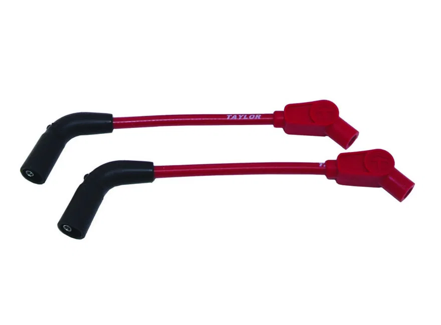 Taylor Cable 10238, 8mm Spiro-Pro red 8in custom Motorcycle 135 for Harley-Davidson