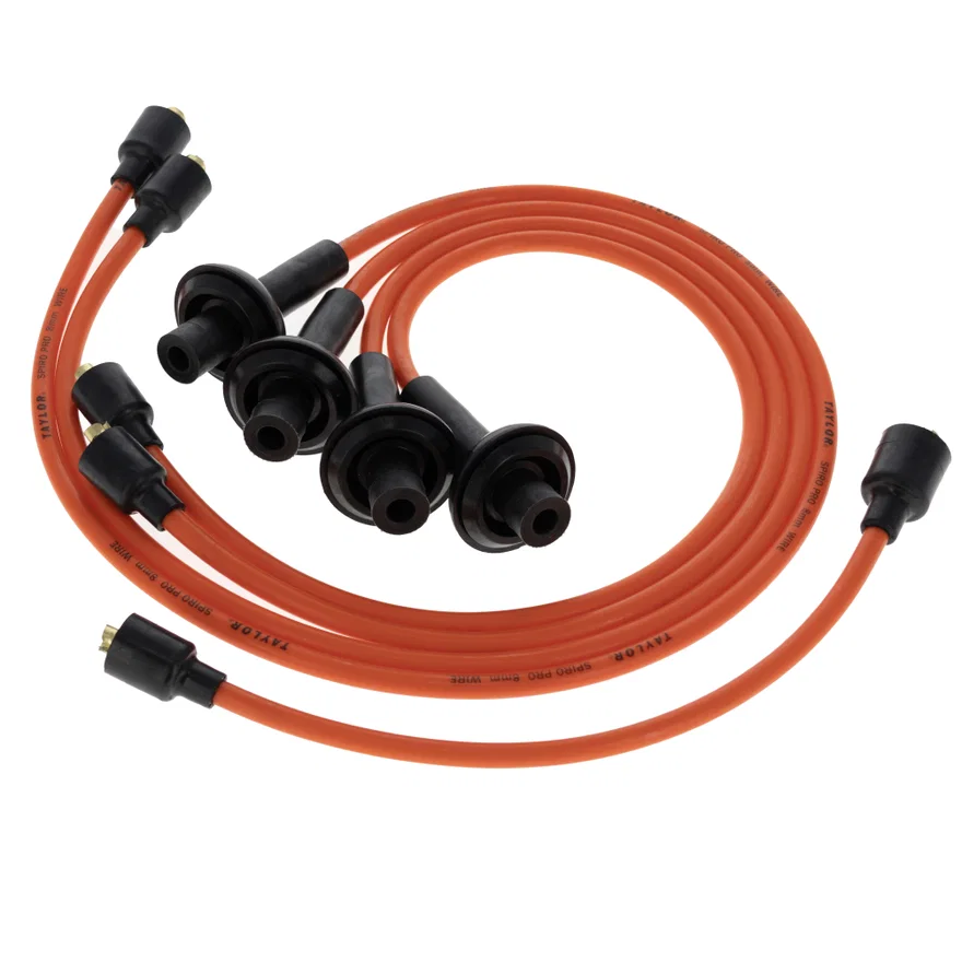 Taylor Cable 74391, 8mm Spiro-Pro custom 4 cyl orange for Volkswagen