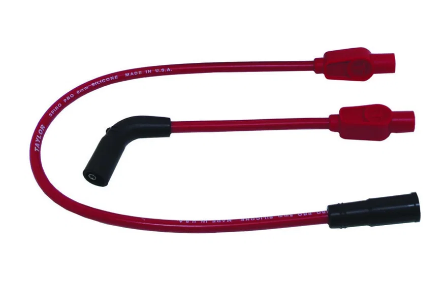 Taylor Cable 10233, 8mm Spiro-Pro red 21.5/9in custom Motorcycle 180 for Harley-Davidson