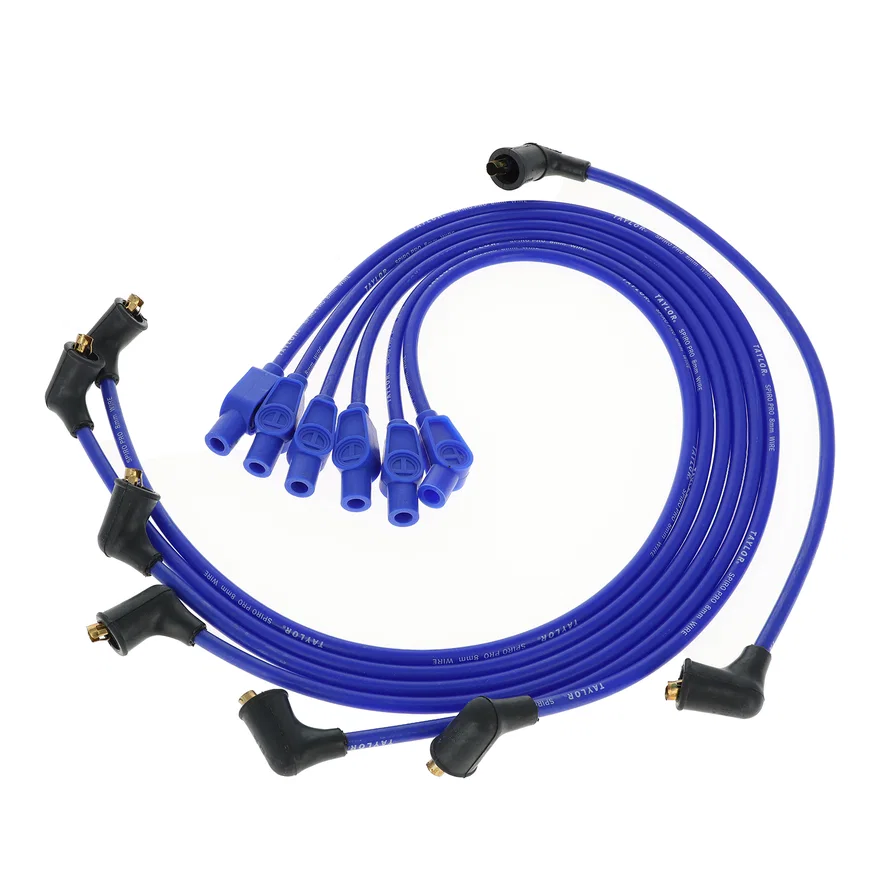 Taylor Cable 74690, 8mm Spiro-Pro custom 6 cyl blue for Nissan