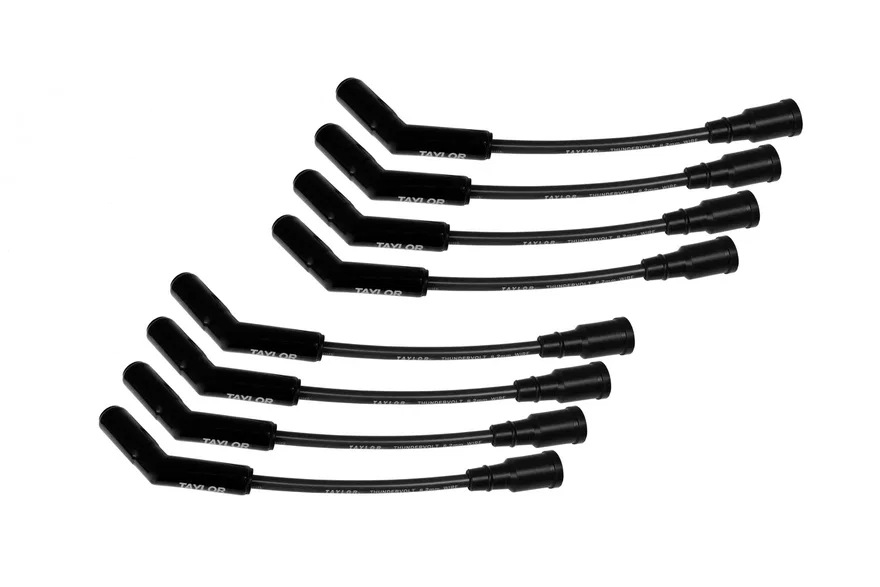 Taylor Cable 85073-B, 8.2mm ThunderVolt Spiro Pro Black, Black Ceramic, Ford 7.3L Wire Set