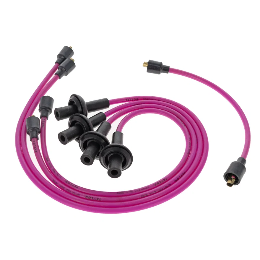Taylor Cable 74791, 8mm Spiro-Pro custom 4 cyl pink for Volkswagen
