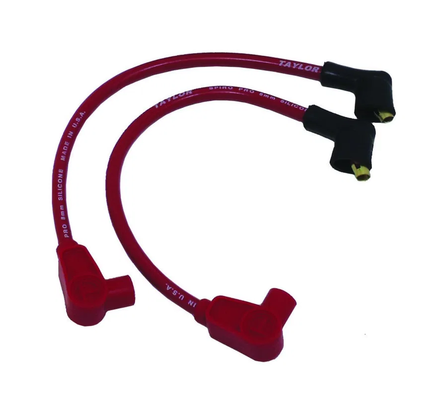 Taylor Cable 10235, 8mm Spiro-Pro red 12in custom Motorcycle 90 for Harley-Davidson