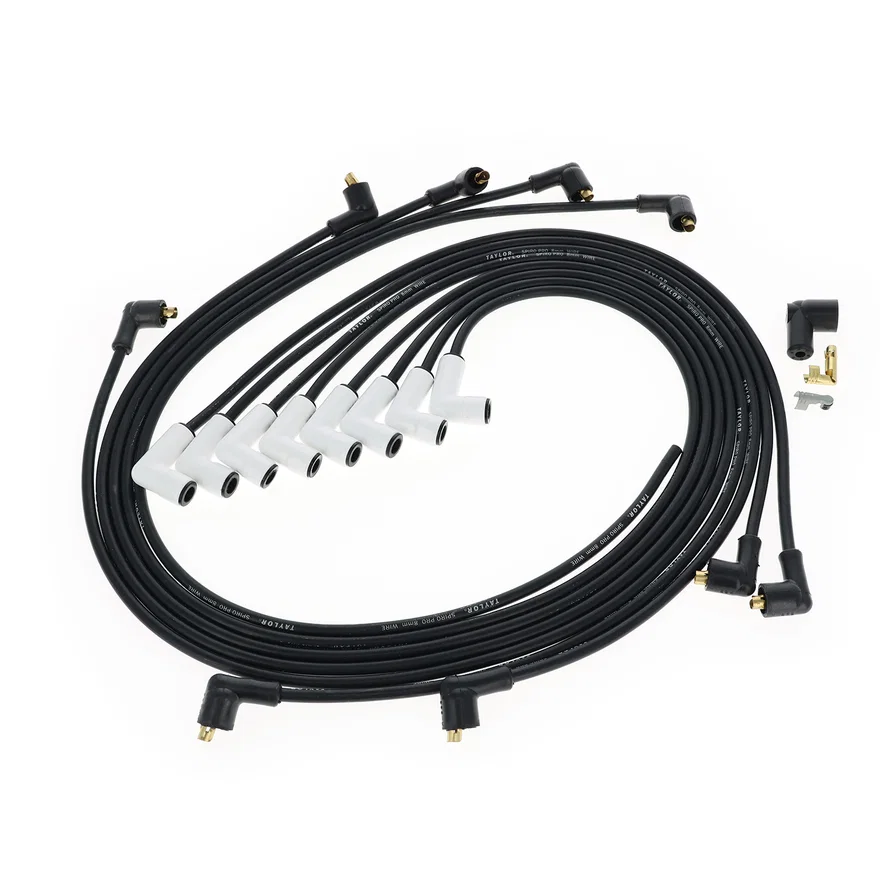 Taylor Cable 75029, 8mm Spiro Pro Ceramic Boot Race Fit Wire Set 180? Black