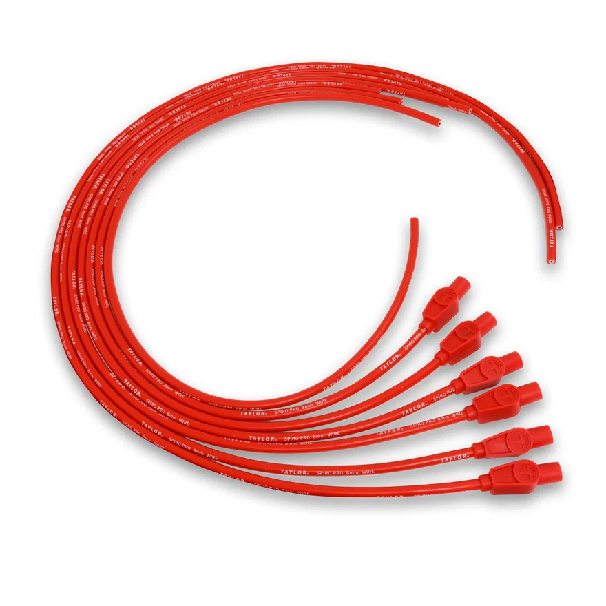 Taylor Cable 73245, 8mm Spiro-Pro univ 6 cyl 180 red