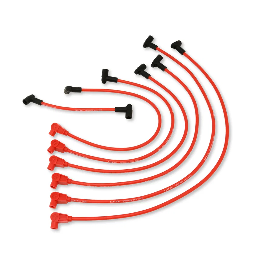 Taylor Cable 72206, 8mm Spiro-Pro custom 6 cyl red