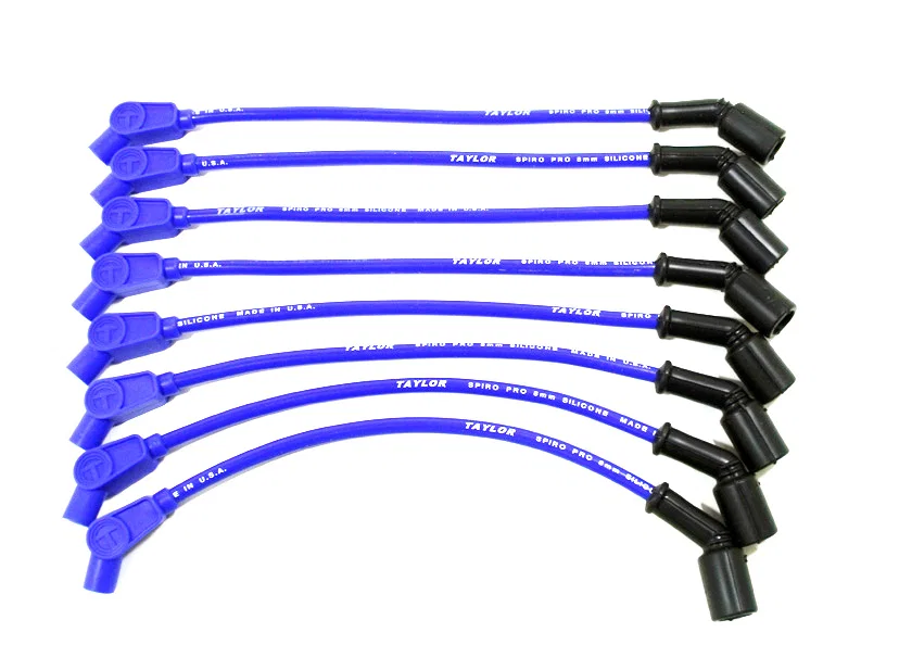 Taylor Cable 76645, 8mm race fit Spiro-Pro 8in 135 blue