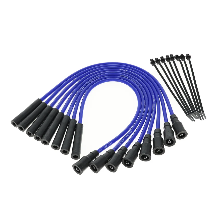 Taylor Cable 72694, 8mm Spiro-Pro custom 8 cyl blue for Ford