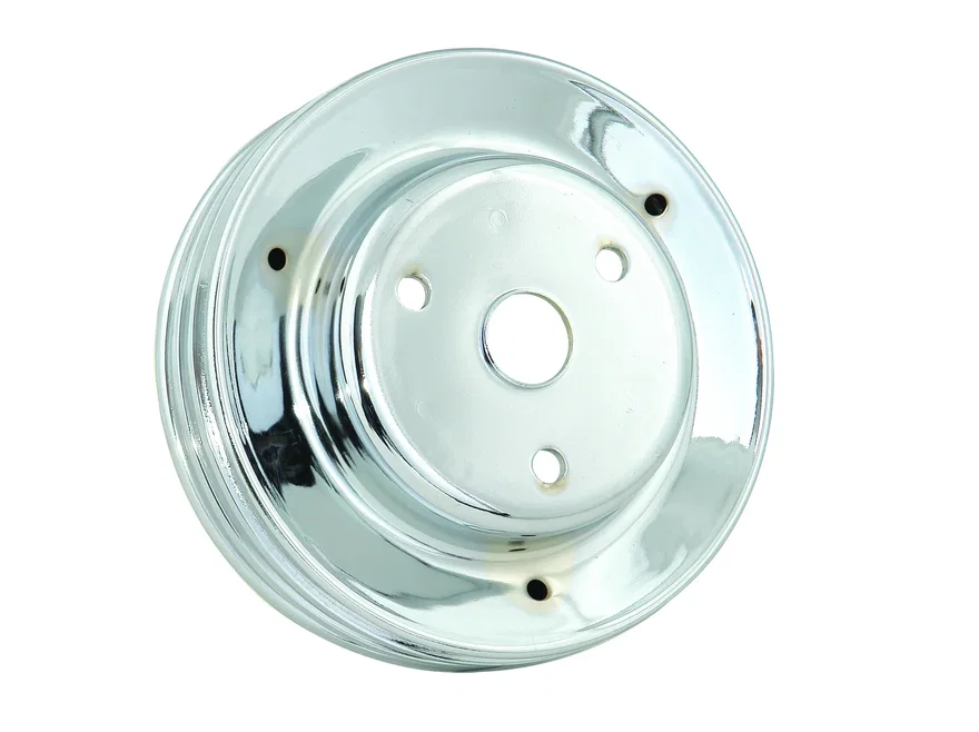 Mr Gasket 4978, Crankshaft Pulley - Chrome - Triple Groove