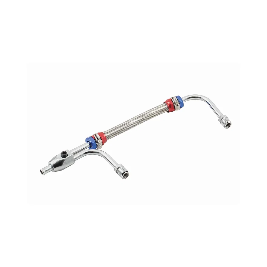 Mr Gasket 1556G, Adjustable Fuel Line with Red and Blue Hose Ends