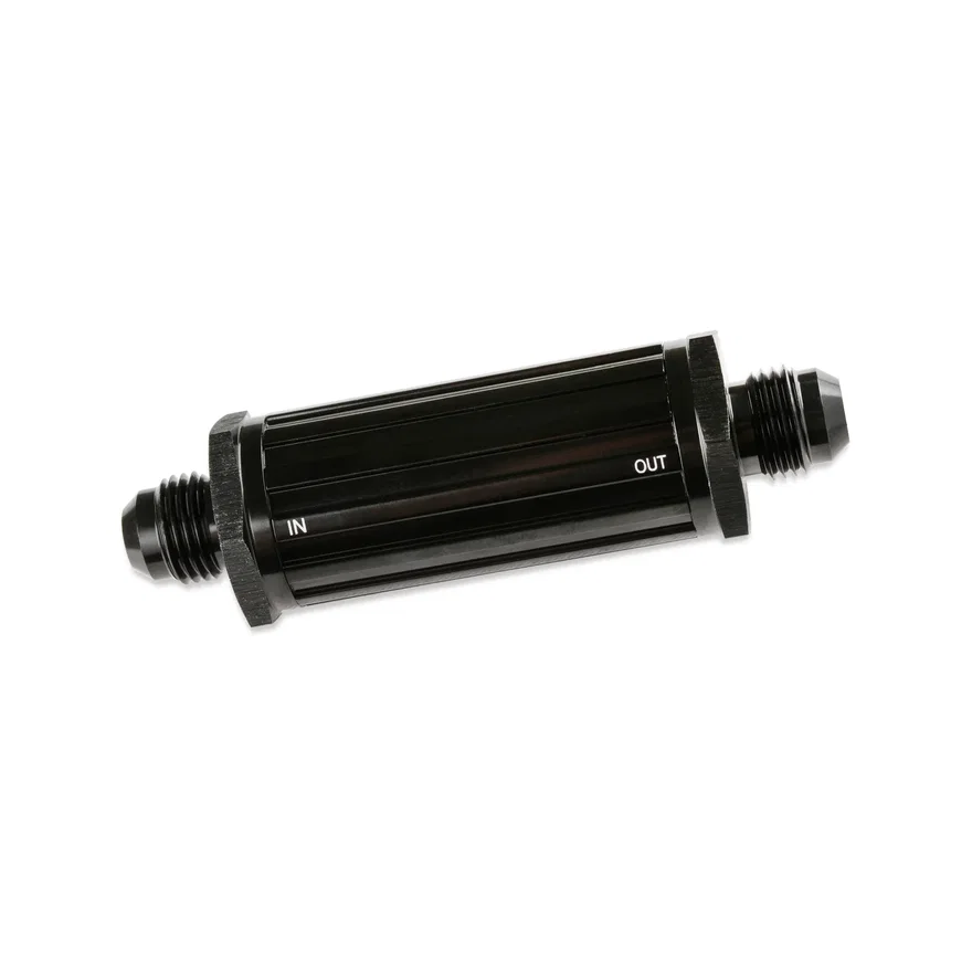 Mr Gasket 2006-BL, 6 AN Male Fuel Filter 30 Micron - Black