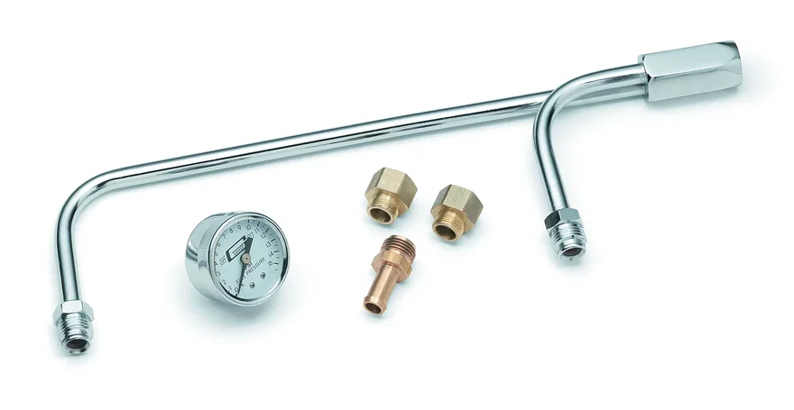 Mr Gasket 1576, Chrome Fuel Line with Gauge