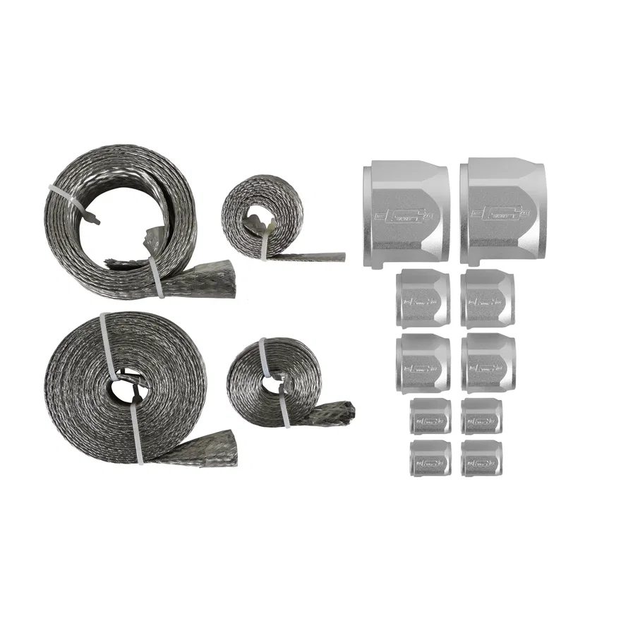Mr Gasket 8092, Flex-Braid Hose Sleeve Kit - Silver