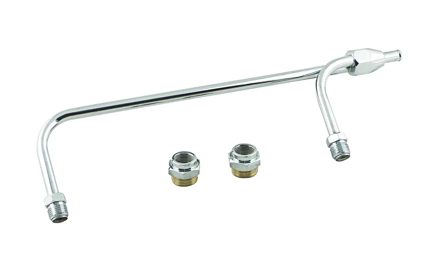 Mr Gasket 1552, Fuel Line - 3/8 Inch Dual Inlet - Chrome