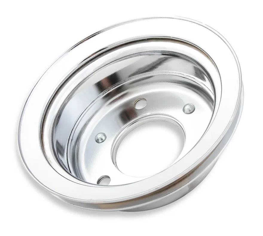 Mr Gasket 8827, Chrome Crankshaft Pulley - Single Groove