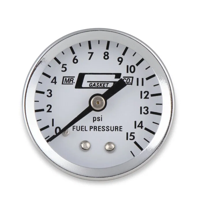Mr Gasket 1561, Fuel Pressure Gauge - 0-15 PSI - 1-1/2 Inch Diameter