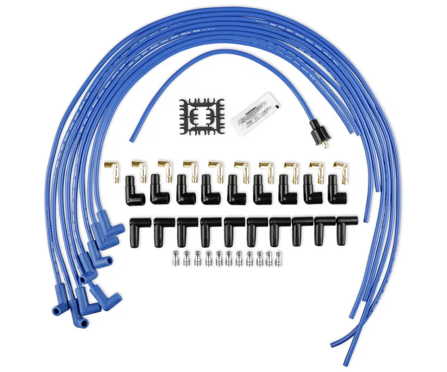 SuperStock 4000 Series V8 Wires, Copper Core, 8mm Blue w/90° Blue Boots for 96 vehicles