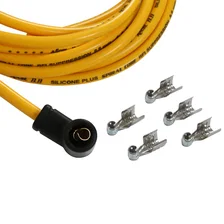 Spark Plug Wire Set - 8.8mm Spiral Suppression-Universal Set- 90° Boots - Yellow for 123 vehicles image 2