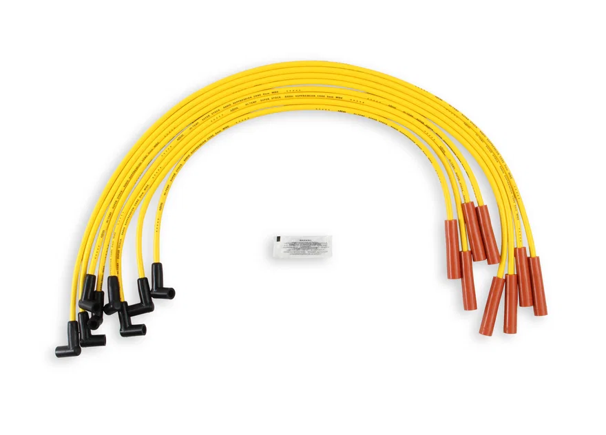 Spark Plug Wire Set Super Stock 8mm 454 with HEI Yellow for Chevrolet, Ford and GMC