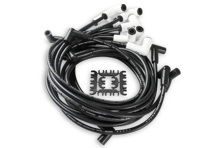 Spark Plug Wire Set Small Block with HEI 75-86 Wires Under Manifold for GMC and Chevrolet