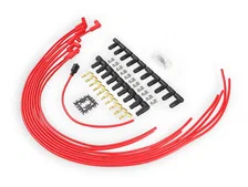 Spark Plug Wire Set- 8mm- Super Stock Universal-Graphite Core- 90 Deg Boots- Red for 130 vehicles image 4