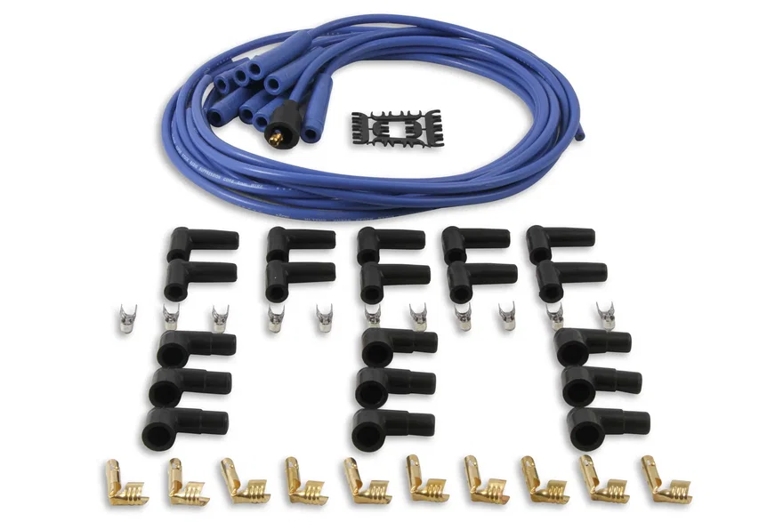 Spark Plug Wire Set- 8mm - Blue Wire with Blue Straight Boots for 331 vehicles