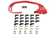 Spark Plug Wire Set- 8mm -  Red Wire with Red Straight Boots for 331 vehicles image 2