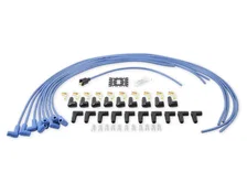 Spark Plug Wire Set- 8mm - Blue Wire with Blue 90 Deg Boots for 130 vehicles image 2