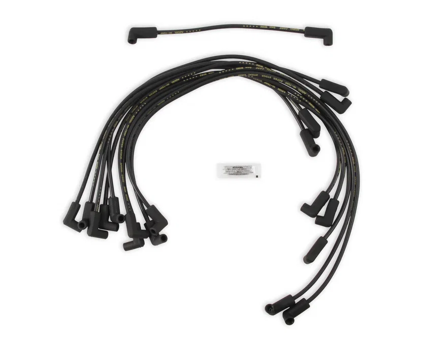 Spark Plug Wire Set- 8mm - Super Stock -  Custom - Black Wire for Chevrolet and GMC