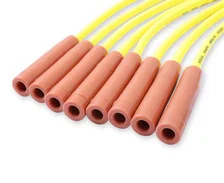 SuperStock 4000 Series V8 Wires, Copper Core, 8mm Yellow w/Orange Straight Boots for Chevrolet and American Motors image 3
