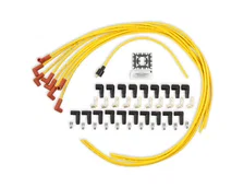 Spark Plug Wire Set - 8mm - Yellow with Orange 90 Deg Boots for 130 vehicles image 2
