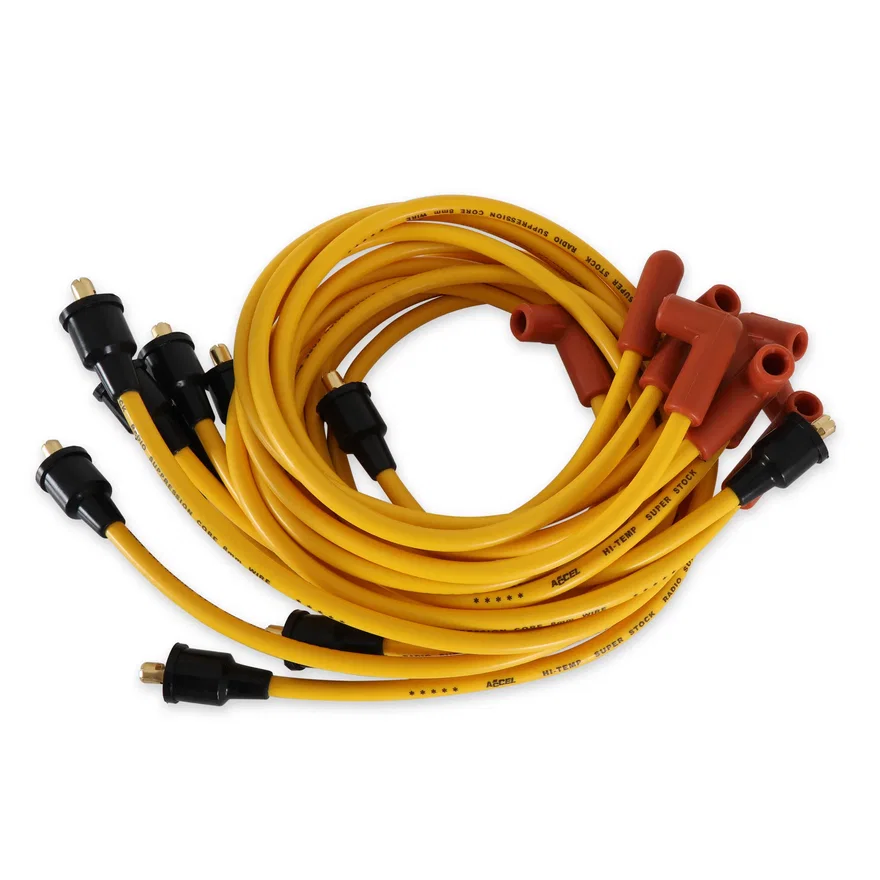 Spark Plug Wire Set- Super Stock Graphite Core 8mm- V8 -Yellow for Chevrolet, GMC and Checker