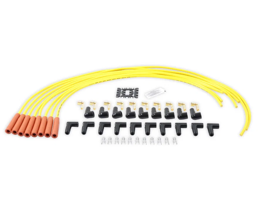 SuperStock 4000 Series V8 Wires, Copper Core, 8mm Yellow w/Orange Straight Boots for Chevrolet and American Motors