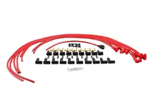 Spark Plug Wire Set- 8mm- Super Stock Universal-Graphite Core- 90 Deg Boots- Red for 130 vehicles image 3